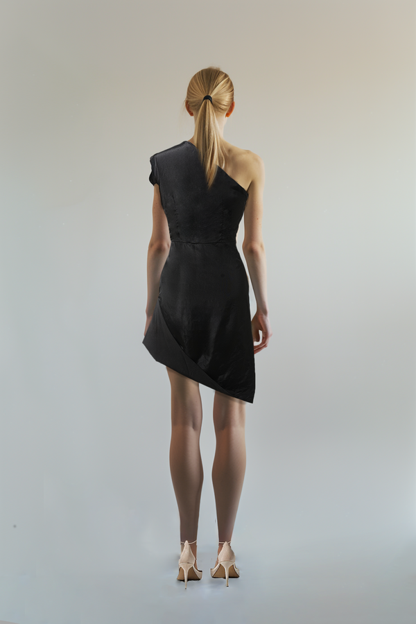 Silk Taffeta Asymmetric Dress