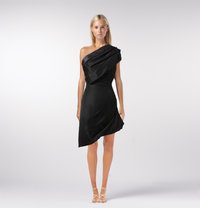 Silk Taffeta Asymmetric Dress